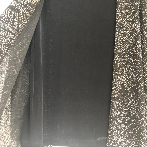 JM collection black long sleeve gold metallic open front cardigan - Picture 11 of 14